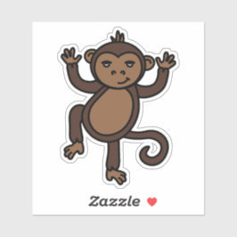 Niedliche Sticker für Jungtiere der Affen