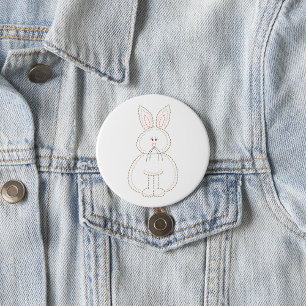 Niedliche Stickerei Bunny Rabbit Button