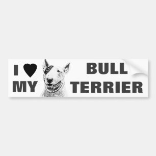 Niedliche Stier-Terrierhundekunst Autoaufkleber