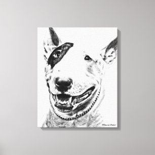 Niedliche Stier-Terrierhundekunst Leinwanddruck
