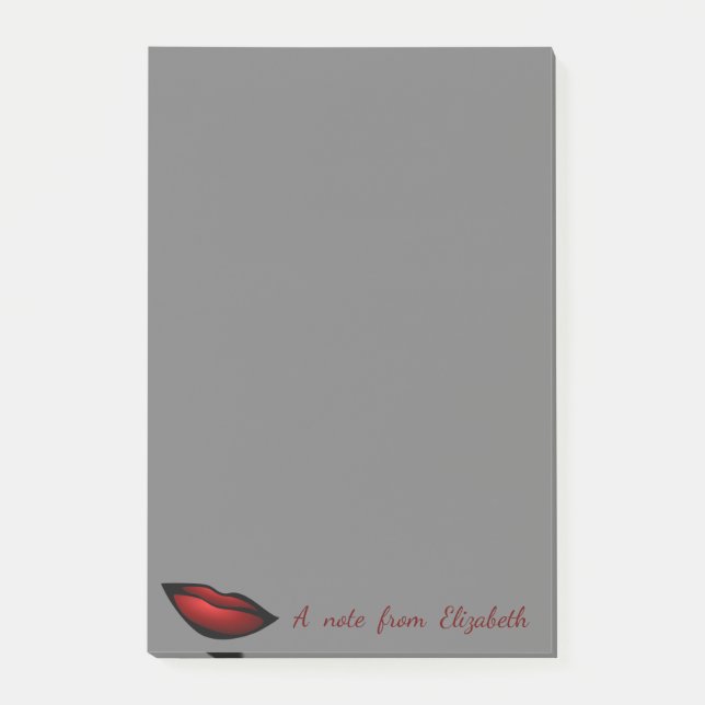Niedliche Stilftige Girly, Red Lips Post-it Klebezettel (Vorderseite)