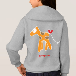 Niedliche stilisierte Cartoon Orange Giraffe Kind  Hoodie
