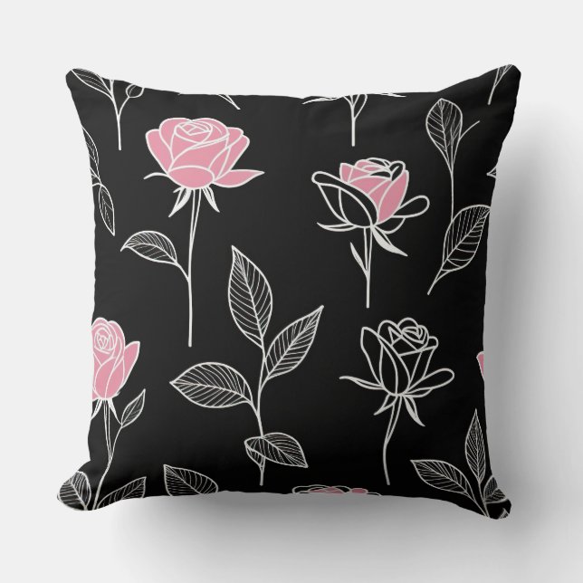 Niedliche stilisierte Rose Kissen (Vorderseite)