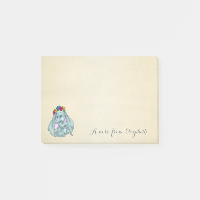 Niedliche, stilvolle Girly ,Baby Elephant Post-it Klebezettel (Vorderseite)