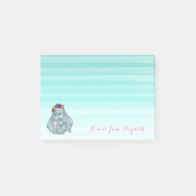 Niedliche, stilvolle Girly ,Baby Elephant Post-it Klebezettel (Vorderseite)