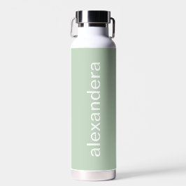 Niedliche, stilvolle Schule für hellgrüne Namen Trinkflasche