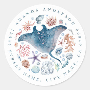 Niedliche Stingray Round Stickers