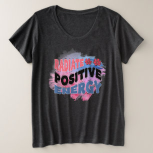 Niedliche strahlende positive Energie Große Größe T-Shirt