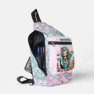 Niedliche Strandjungfrau gibt Mädchen den Namen Crossbody Bag