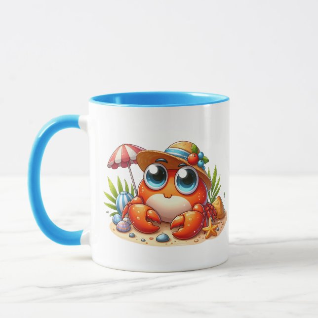 Niedliche Strandkrabbe hinzufügen Tasse (Links)