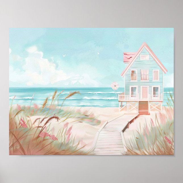 niedliche Strandlandschaft zur Veranschaulichung d Poster (Vorne)