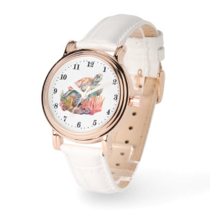 Niedliche Strandschildkröten: Aquarell Armbanduhr