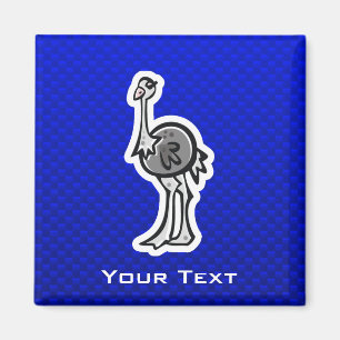 Niedliche Strauße; blau Magnet