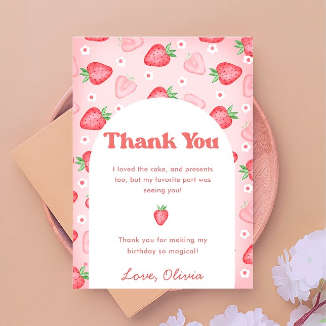 Niedliche Strawberry Berry Geburtstag Dankeschön K Einladung (Von Creator hochgeladen)