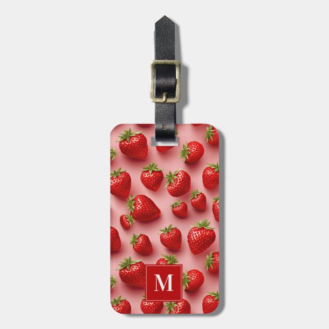 Niedliche Strawberry Gepäckmarke Gepäckanhänger (Vorderseite vertikal)