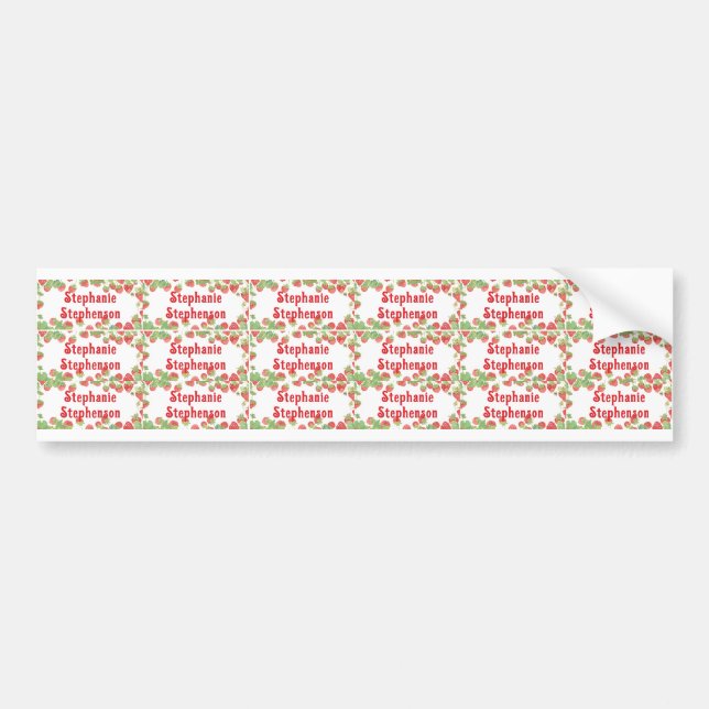 Niedliche Strawberry Girl Waterproof School Name L Autoaufkleber (Vorne)