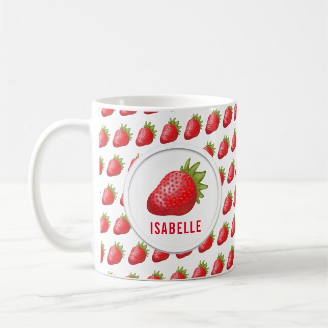 Niedliche Strawberry Graphic Coffee Tasse (Links)