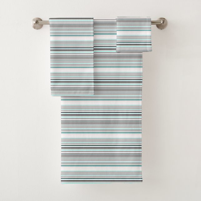 Niedliche Streifen aus Aqua Badhandtuch Set (Insitu)