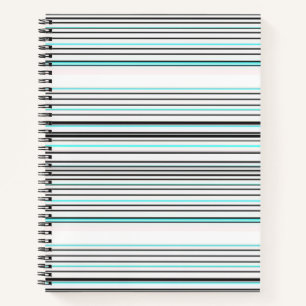 Niedliche Streifen aus Aqua Notizbuch