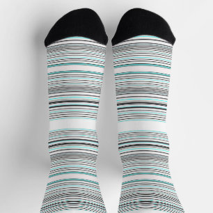 Niedliche Streifen aus Aqua Socken