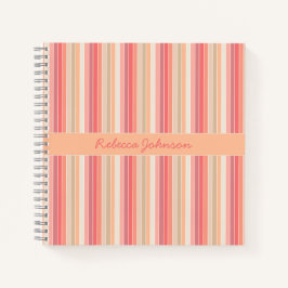 Niedliche Streifen Peach Notizbuch