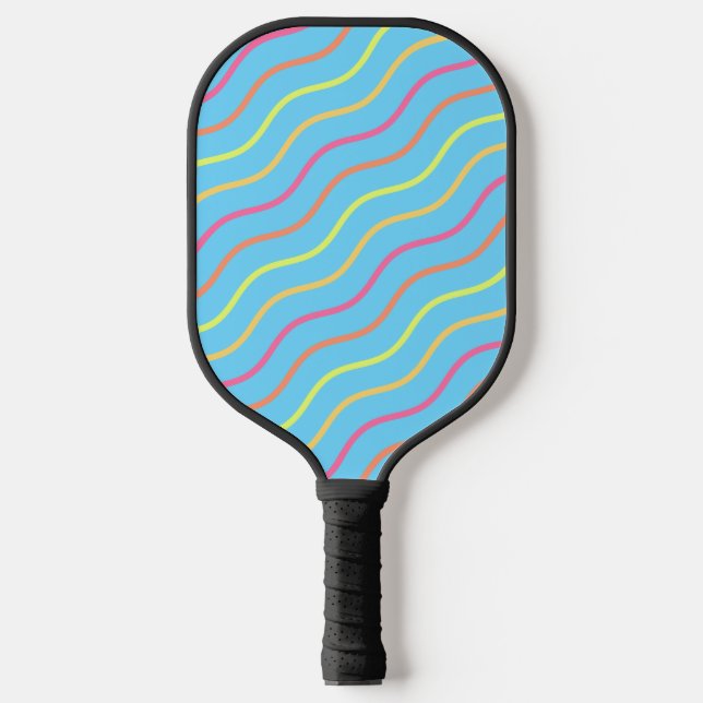 Niedliche Streifenführung Pickleball Schläger (Vorderseite)
