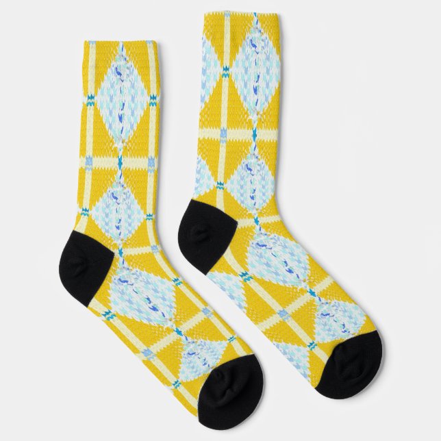 niedliche Strick Muster bedruckte Socken (gelb) (Rechts)