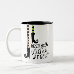 Niedliche Strumpf-Stiefel, die Hexe-Gesicht Zweifarbige Tasse