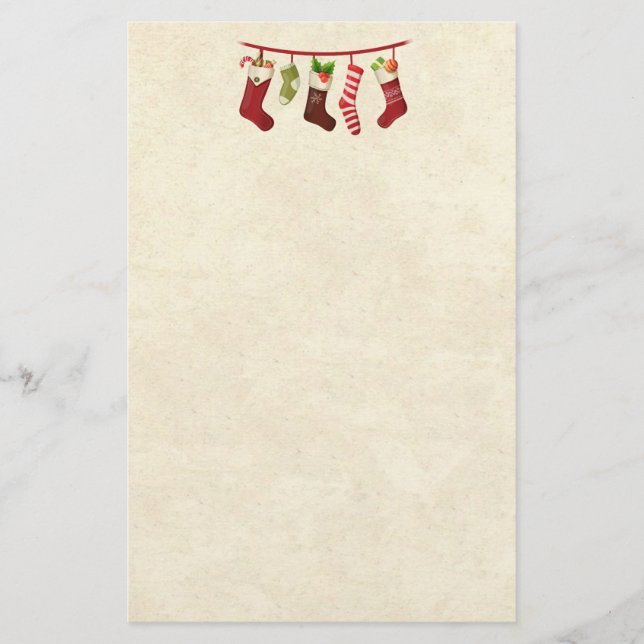 Niedliche Strümpfe zu Weihnachten Briefpapier (Vorderseite)