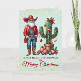Niedliche Südwest Dessert Cowboy Weihnachtskarte Feiertagskarte