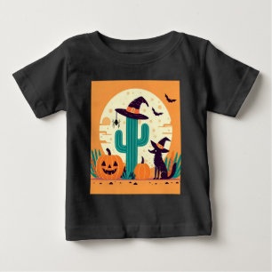 Niedliche, südwestliche Halloween-Wüste/Kakteen Baby T-shirt