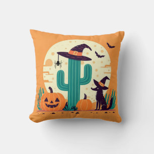 Niedliche, südwestliche Halloween-Wüste/Kakteen Kissen