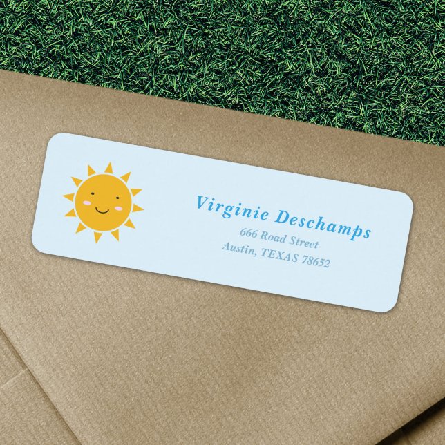Niedliche Sun-Rücksendeadresse (Cute Sun Return Address Label)
