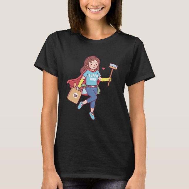 Niedliche Super-Mama, Funny Mthers Day T - Shirt (Vorderseite)