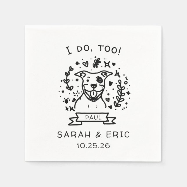 Niedliche Super Simple Dog French Bulldog Wedding Serviette (Vorderseite)
