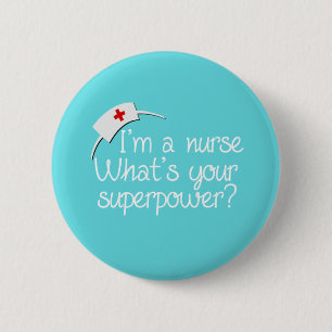 Niedliche Superkrankenschwester Button