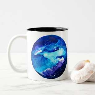Niedliche Sushi-Illustration Kunst Zwei-Tone-Kaffe Zweifarbige Tasse