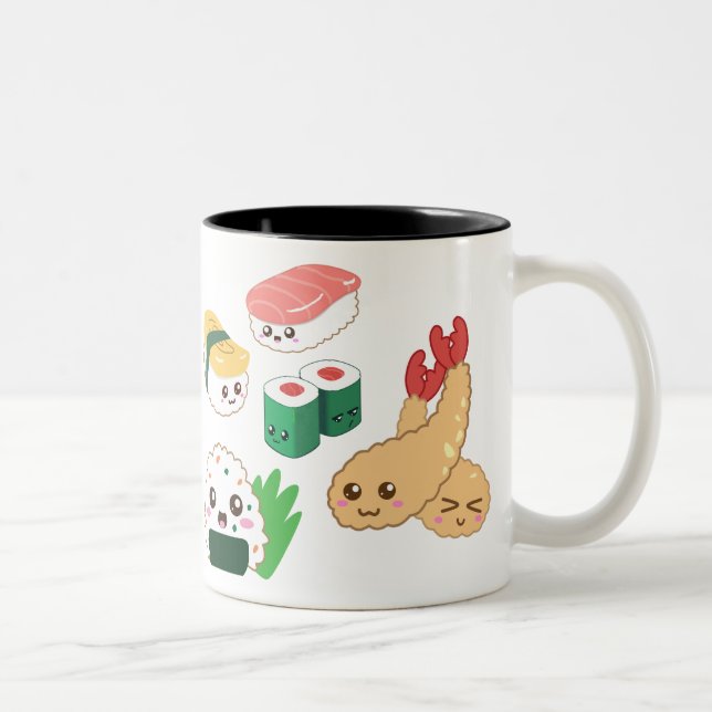 Niedliche Sushi-Tasse Zweifarbige Tasse (Rechts)