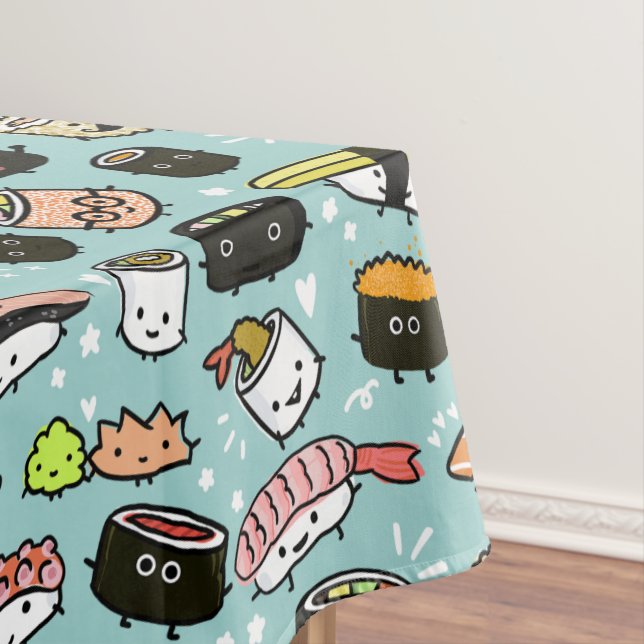 Niedliche Sushi-Zeichen| Kawaii Sushi Gemustert Tischdecke (Beispiel)
