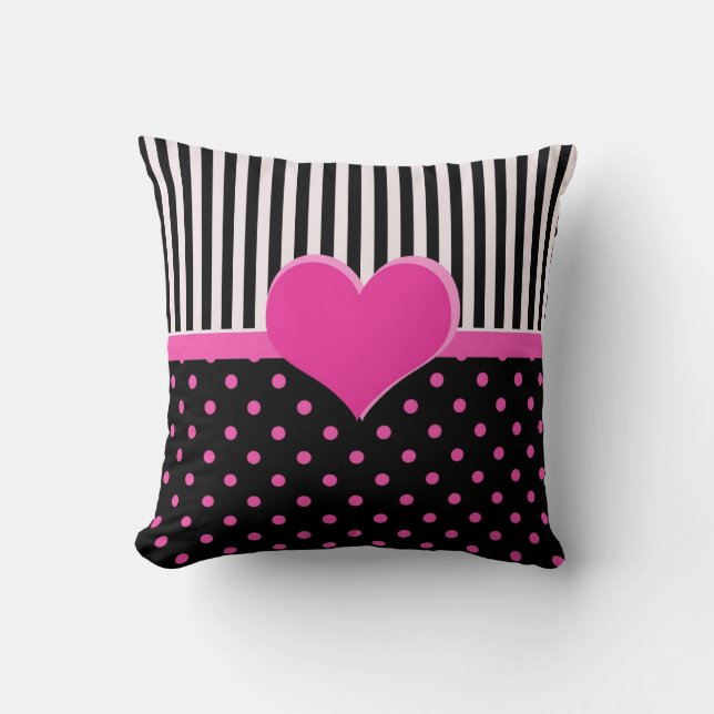 Niedliche, süß-rosa Polka-Punkte. Kissen (Vorderseite)