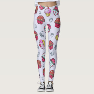 Niedliche süße Cupcakes Dessertmuster Leggings