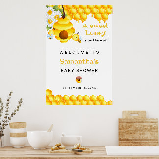 Niedliche süße Honigbiene Begrüßungshower Poster