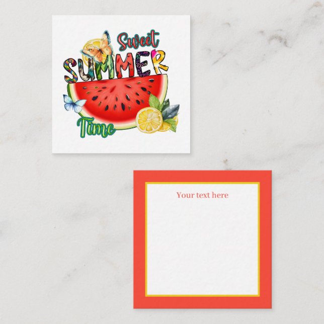 niedliche süße Sommerzeit Sentiment Frucht hinzufü Mitteilungskarte (Vorne/Hinten)