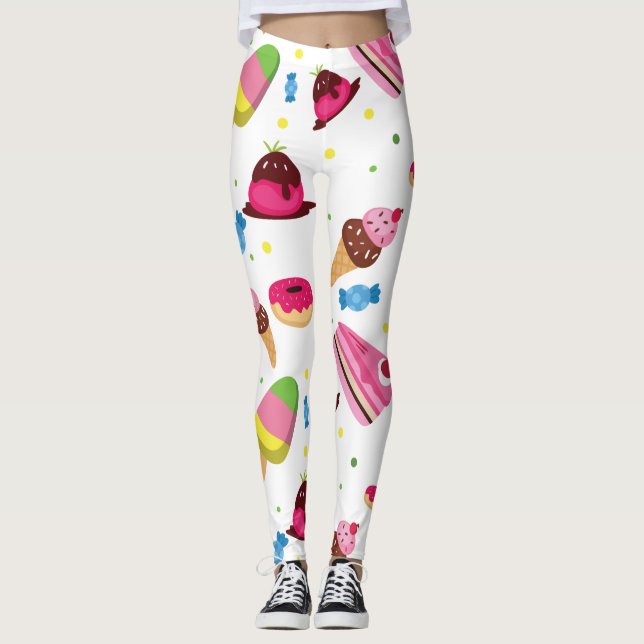 Niedliche Süßigkeit und süße Farbgebung Leggings (Vorderseite)