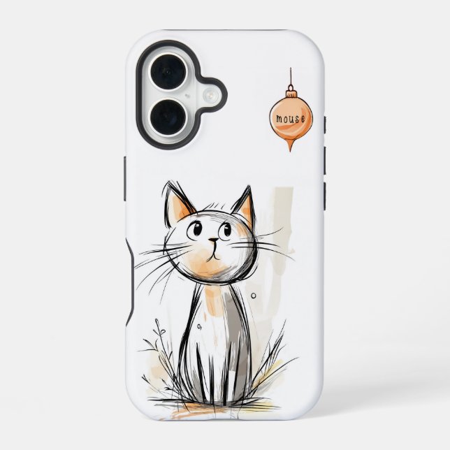 Niedliche Sweet Cat Illustration iPhone 16 Hülle (Rückseite)