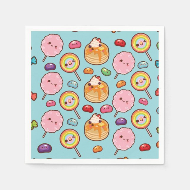 Niedliche Sweet Kawaii-Leckereien Serviette (Vorderseite)