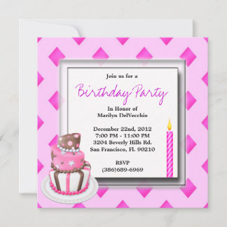 NIEDLICHE Sweet PINK Geburtstagsparty Einladung