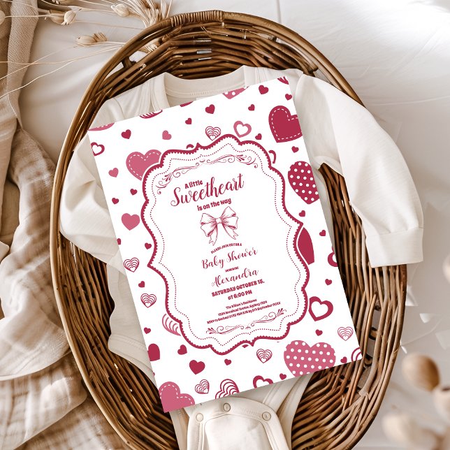 Niedliche Sweetheart Valentine's Day Babydusche Einladung (Von Creator hochgeladen)