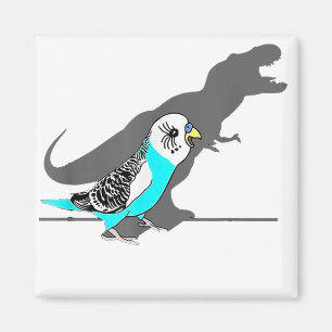 Niedliche T-rex Blue Budgie Funny Birb Meme schrei Magnet