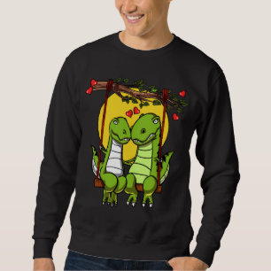 Niedliche T-Rex Dinosaurier-Paare Sweatshirt